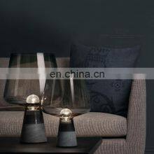 Modern LED Desk Light Mininalist Simple Glass Table Lamp For Living Room Bedroom Decoration Cement Night Lighting thumbnail-4