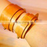 New High Quality Exotic Handmade Crazy Horse Leather Bangle Unisex Genuine Leather Bangles Cowhide Leather Bracelet thumbnail-6