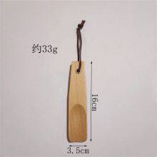 Eco-friendly Handle Beech Shoehorn Wood Customized Logo Hotel Homehold Reusable Shoe Lifter thumbnail-5