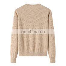 Basic O-Neck Jumper 12GG Solid Color 100% Soft Cashmere Pullover for Women Winter Casual Style thumbnail-3
