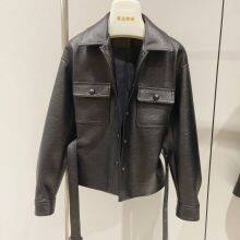 Imported Foam Sheepskin Big Brand Same Style Sheepskin Short Jacket Women 2025 Spring New Waist Slimming Genuine Leather Jacket thumbnail-3