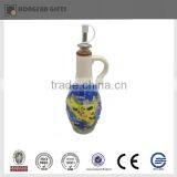 Hotsale Porcelain Blue Sicilia Souvenir Sauce Bottle With Lid thumbnail-1