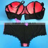 Leopard Jacquard Lace Underwear Set, Plus Size Bra Set thumbnail-2