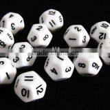 White 12 Sided Number Laser Engraved Dice thumbnail-1