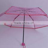 Customized Manual Open Poe Fabric 3 Folding Clear Umbrella thumbnail-2