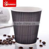10oz Kraft Round Ripple Paper Cups, Disposable Ripple Paper Cup for Hot Drinking, Coffee Paper Cup