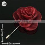 Vintage Organza Fabric Peony Flower Corsage For Clothes,Large Solid Color Flower Brooch Pins For Men thumbnail-1