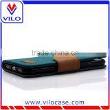 Color Combo Buckle Jean Materail Leather Case Cover for Iphone 6 thumbnail-3