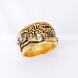 Fashion stainless steel motorcyclists jewelry, stylish men's gold ring                        
                                                                                Supplier's Choice