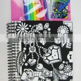 spiral drawing book with color pen ,whenzhou