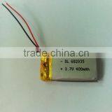 602035 3.7v 400mah Rechargeable Lithium Polymer Battery