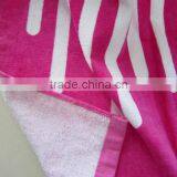 100% Cotton Rosy Pink Color Airplane Sleeping Towel Velour Printed Pool Towel Cover thumbnail-4