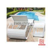 Modern Classic Outdoor Poolside Beach Use Ratten Wicker Sun Lounger With Cushions thumbnail-6