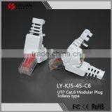 LY-KJ5-45-C6 Cat6 RJ45 Plug Toolless RJ45 Male Cable Connector Flush Mount RJ45 UTP