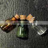 Mini Glass Bottles With Corks and Screw Eye Pins, Glass Jar Vial Charm Pendant With Chains Necklaces thumbnail-3