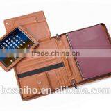 Custom Multifunctional Design Leather Zipper Portfolio With Handle