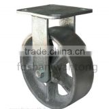 Bear High Temperature Silver Cast Iron Rigid Caster Wheel