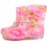 Beautiful girl rainboots for kids, cute pvc rain shoes, water proof shoes