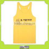 100% Customize Sleeveless Yellow T-shirts /vest Oem Factory in Guangzhou thumbnail-1