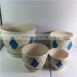 Wholesale Ceramic Flower Pots Painting Diamond With Same Pattern thumbnail-3