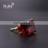 1 2/7 Inch Warm Amber Square Glass Knobs for Kitchen Cabinets