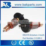 Power Tool Spare Part HR2470 Hammer Drill Replace Armature 220V 6 Teeth 515289-2