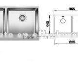 POATS PS-1121 Stainless Steel Sink Overall Size: 865X440X180mm thumbnail-1