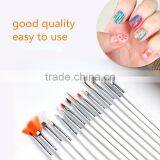 Wholesale 15pcs per Set Wood Handle Nail Round Oil Artist Paint Brush Pen Set for Art Painting thumbnail-1