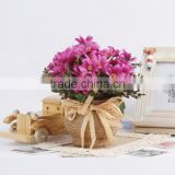 Attractive home table wedding decorative silk flowers chrysanthemum artificial small potted plants