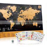 Travel Inspired Scratch Wanderlust Poster Map With 229 Travel Stickers AMA-10