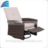 Outdoor PE Rattan Wicker Bar Armrest Chair Lounger With Cream Cushion thumbnail-3