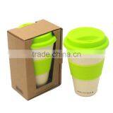 16oz Colorful Bamboo Fiber Coffee Cup With Silicone Lid And Holder thumbnail-3