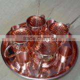 FDA APPROVED 100% PURE COPPER MOSCOW MULE MUG CUPS SET WITH SOLID COPPER SERVING TRAY, SHOT GLASS & STRAWS thumbnail-3