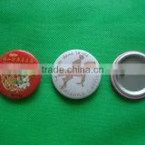 Button badge with metal back cover