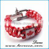 2016 Wholesale Custom Logo Dog Tag Paracord Braided Survival Bracelet With Adjustable Clasp thumbnail-2