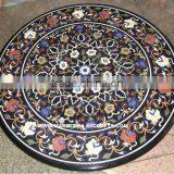 Pietra Dura Inlay Marble Stone Coffee Table Top Antique thumbnail-1
