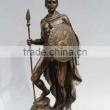 Life Size Outdoor Holding Spear and Shield Bronze Greek Warrior Statue Sculpture thumbnail-1