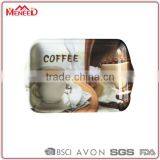 Modern Design Hot Selling Non-slip Custom Print Hotel and Coffe Shop Used Melamine Coffee Cup Tray thumbnail-1