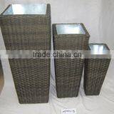 Plastic Rattan Planter With Tin Insert thumbnail-1