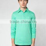 100% Cotton Custom Long Sleeve Golf Tee Plain Shirts Men Polo T-shirt thumbnail-3