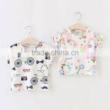 Baby Clothes Girl Dandelion Glasses Bike Pattern Tee Shirt thumbnail-1
