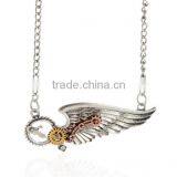 DIY Gears Wheels Pendant Vintage Gear Steampunk Necklace Jewelry Retro Gothic Jewelry Wings thumbnail-2