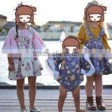 Boutique Summer Long Sleeve 2 Pieces Outfits Ruffle Vintage Dress Girl Clothes Set thumbnail-6