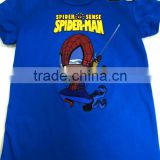 wholesale blue children quality cotton t shirts with spiderman printing