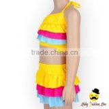 Fashion Max Children Colorful Ruffle Separable Rainbow Little Girl Swimwear Suit Clothes thumbnail-2