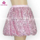 Bloomer Shorts Pom Pom Kids Short Skirts, Pink Sequin Baby Girls Summer Trousers Cheap for Sale thumbnail-3