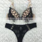 Hot Women Underwear Sexy Fancy Lace G-string Bra Panty Set thumbnail-2