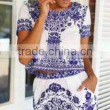 Walson Walson Women Sexy Summer Casual Chiffon Short Sleeve Top T-Shirt +Shorts Outfit thumbnail-1