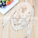 fashion triangle lace scarf design yiwu factory
