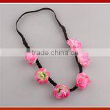 Creamy White Flower Rose Ribbon Half Crown Headband Princess Crown Headband Girls Crown Headband thumbnail-2